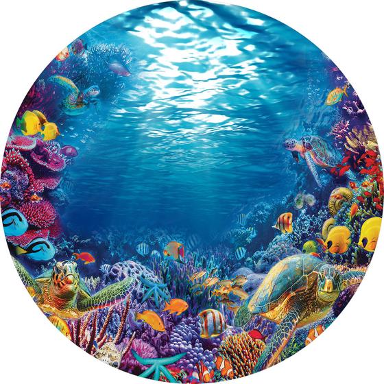 Imagem de Painel De Festa Redondo 1,50x1,50 - Fundo do Mar Corais Peixes 010