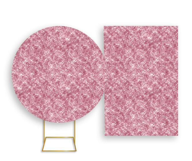 Imagem de Painel De Festa Redondo 1,50x1,50 + Painel Vertical 1,50x2,20 - Efeito Lantejoulas Disco Mirror Rosa Suave 030