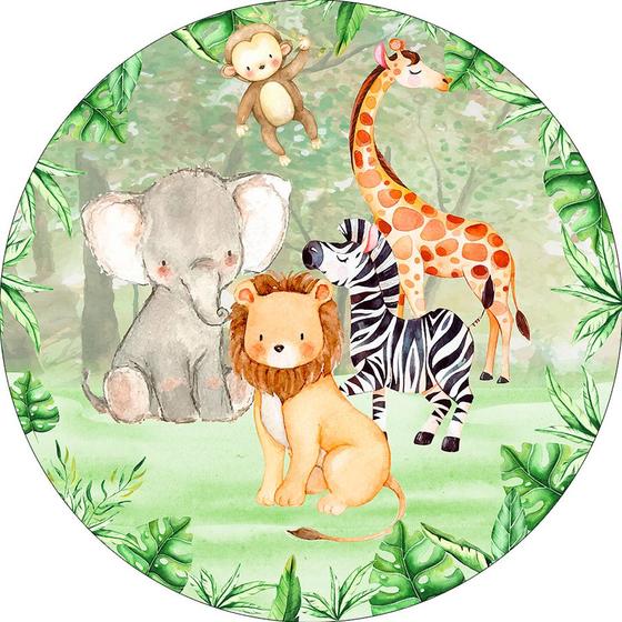 Imagem de Painel De Festa Redondo 1,50x1,50 - Safari Animais na Selva 015