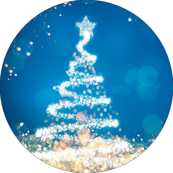 Imagem de Painel De Festa Redondo 1,5x1,5 - Árvore Efeito Glitter Natal Azul 023