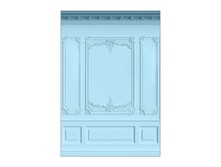 Imagem de Painel De Festa Vertical 1,50 x 2,20 - Efeito Parede Boiserie Gesso Azul 038