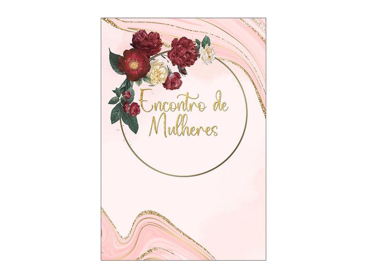 Imagem de Painel De Festa Vertical 1,50 x 2,20, Encontro de Mulheres Rosa com Dourado 127