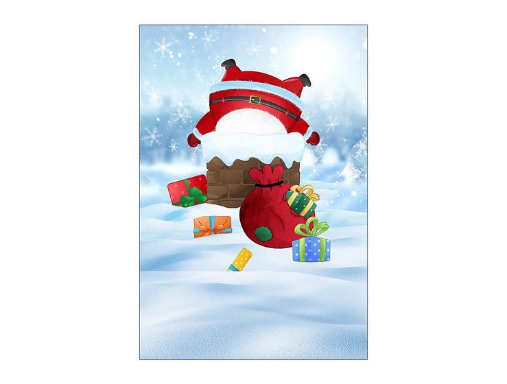 Imagem de Painel De Festa Vertical 1,50 x 2,20 - Papai Noel Cute com Presentes 034