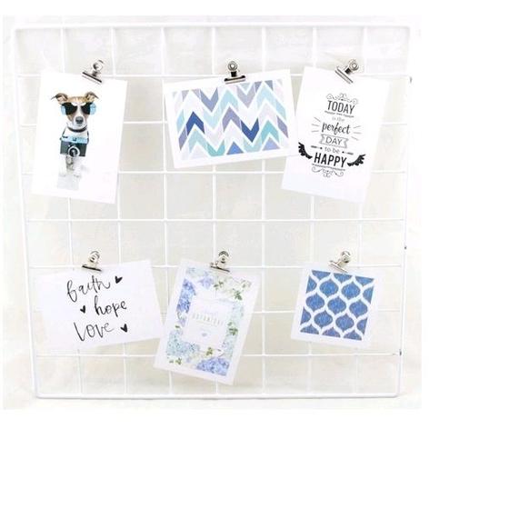 Painel de Fotos Memory Board 60x60cm Branco + mini prendedores