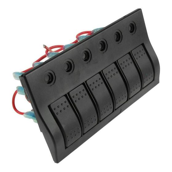 Imagem de Painel De Lancha Elétrico Preto 6 Botão De Instrumentos Led