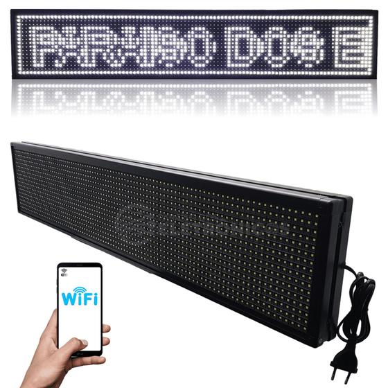 Painel De LED Branco Letreiro Digital Interno 100x20 Wi-fi Bivolt DY8351 Menor preço em Painel De LED Branco Letreiro Digital Interno 100x20 Wi-fi Bivolt DY8351