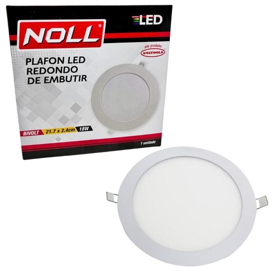 Imagem de Painel De Led Embutir Redondo 18W Âmbar 21,7Cm Bivolt - Noll