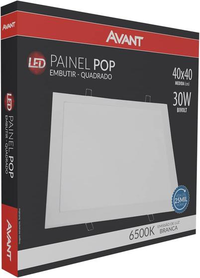 Imagem de Painel de led pop embutir quadrado 30w 6500k bivolt - avant