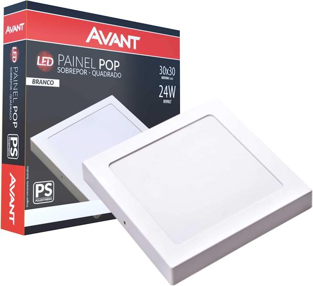 Imagem de Painel de led pop sobrepor quadrado 24w 6500k bivolt - avant