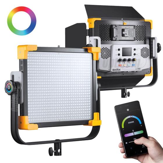 Imagem de Painel De Led Profissional Godox Ld75r Rgb Bicolor Dimerizável 75w Com Abas E Bag