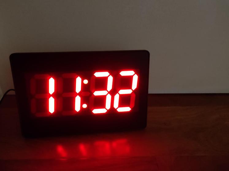 Imagem de Painel de led relógio digital 2316 vermelho parede mesa calendário alarme