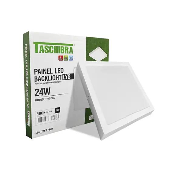 Imagem de Painel de LED Sobrepor Quadrado LYS 24W Luz 6500K Taschibra