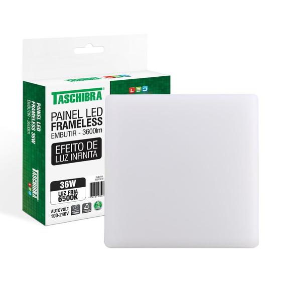 Imagem de Painel de Led Taschibra Frameless Quadrado Embutir 36W Bivolt