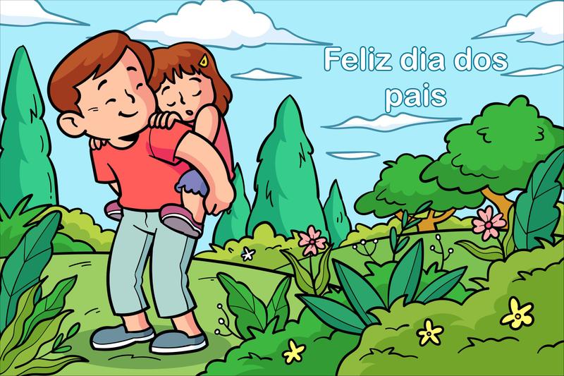 Imagem de Painel de Lona Feliz dia dos Pais Filha nas Costa no Parque