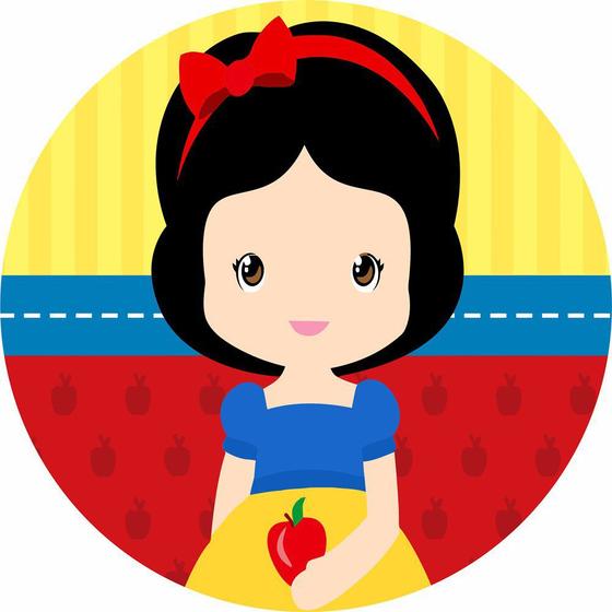 Painel de Lona Redondo Branca de Neve Cute 002 - Fabrika de Festa ...