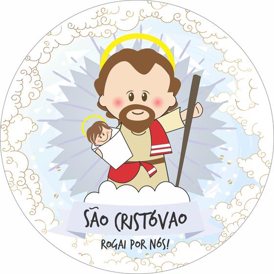 Painel de Lona Redondo Santinhos Católicos São Cristóvão - Fabrika De Festa  - Painel de Festas - Magazine Luiza