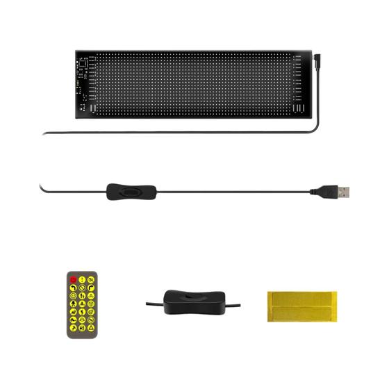 Imagem de Painel de Luz LED Pixel Matrix Bluetooth 5V - Programável, com Controle de Animação para Carro