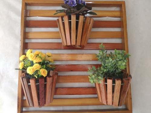 Painel De Madeira Com Moldura Para Flores Plantas Com 3 Vasos - Global  Utilidades - Suporte para Vaso - Magazine Luiza