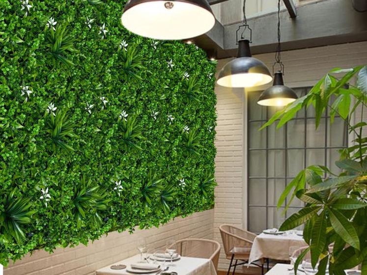 Imagem de Painel de Plantas Vertical Artificial 2m²  Decoração Premium para Ambientes Modernos Placas Decorativas - DE0425