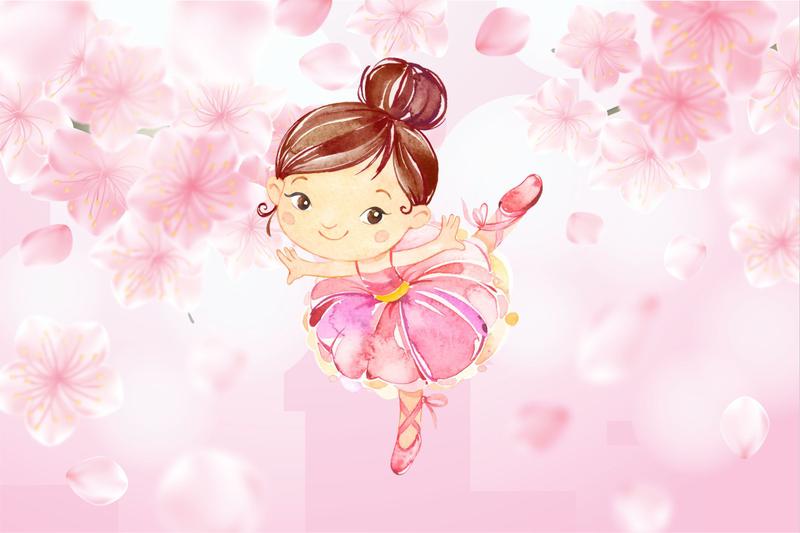 Painel de Tecido Sublimado Bailarina Fundo Rosa Flores Menor preço em Painel de Tecido Sublimado Bailarina Fundo Rosa Flores