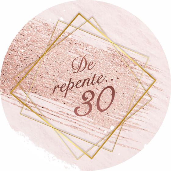 Imagem de Painel de Tecido Sublimado Redondo De Repente 30 Formas Douradas e Glitter Rosa c/ Elástico