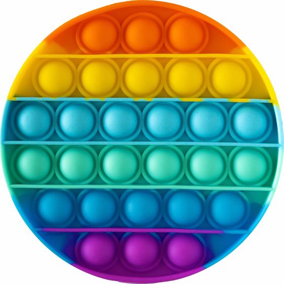 Imagem de Painel de Tecido Sublimado Redondo Pop it Fidget Toy Círculo Arco Íris c/ Elástico