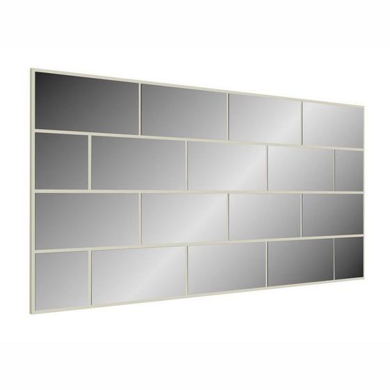 Painel Decorativo com Espelhos Quadriculados - Off White Menor preço em Painel Decorativo com Espelhos Quadriculados - Off White