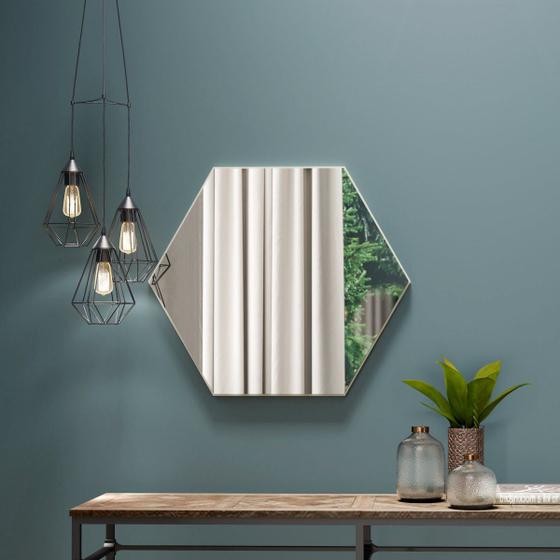 Imagem de Painel Decorativo Espelhado Hexagonal de 69cm 