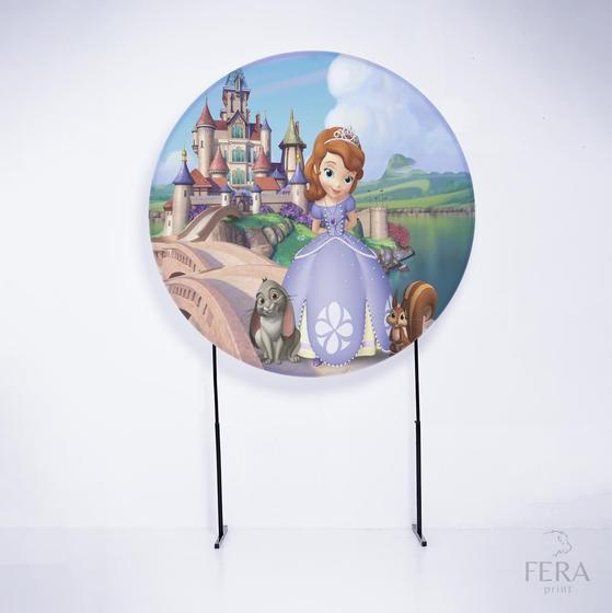 Imagem de Painel Decorativo para Festa 1,30x1,30 metros Vesti Fácil com Elástico Princesa Sofia - Fera Print