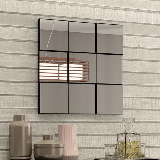 Imagem de Painel Decorativo Quadriculado Espelhado 75x75cm TB86 Dalla Costa