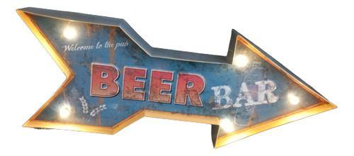 Imagem de Painel Decorativo Seta Beer Bar Em Metal Item Vintage 