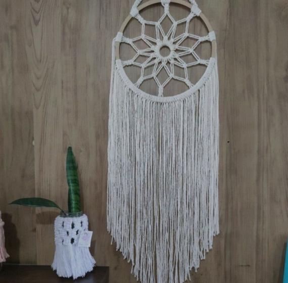 Imagem de Painel em Macramé/Mandala/Filtro dos sonhos artesanal/Painel de parede em Macramé.