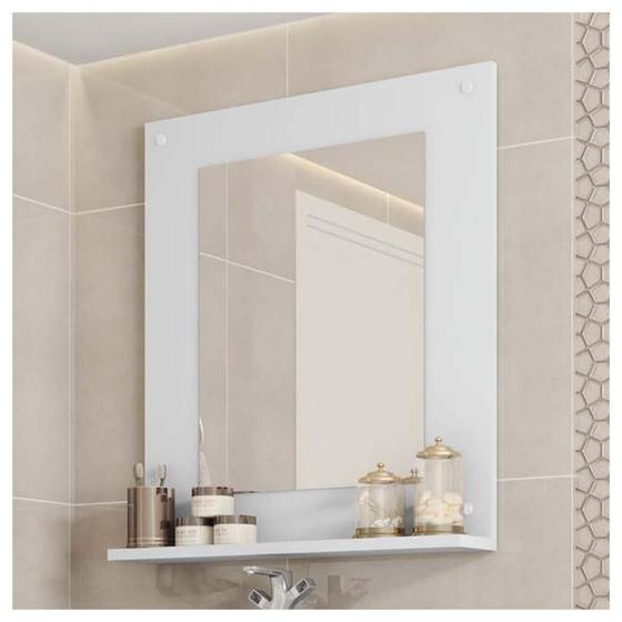 Imagem de Painel Espelho Multifuncional Banheiro Branco Clean Caemmun