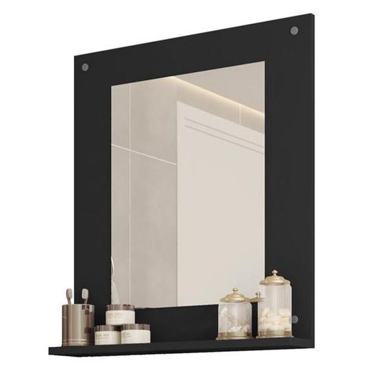 Imagem de Painel Espelho Multifuncional Banheiro Preto Clean Caemmun