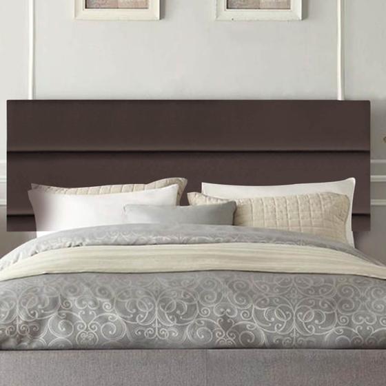 Imagem de Painel Estofada Argentina 195cm King Size Para Cama Box Quarto Suede Marrom - Ahz Móveis