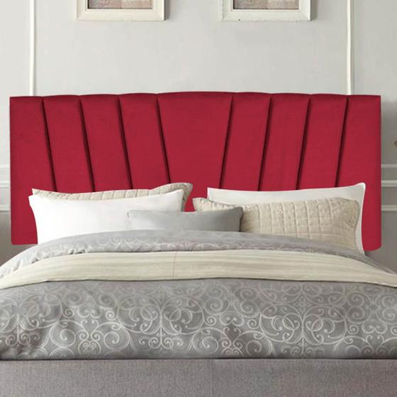 Imagem de Painel Estofada Bélgica 90cm Solteiro Para Cama Box Quarto material sintético Vermelho - Gat Magazine