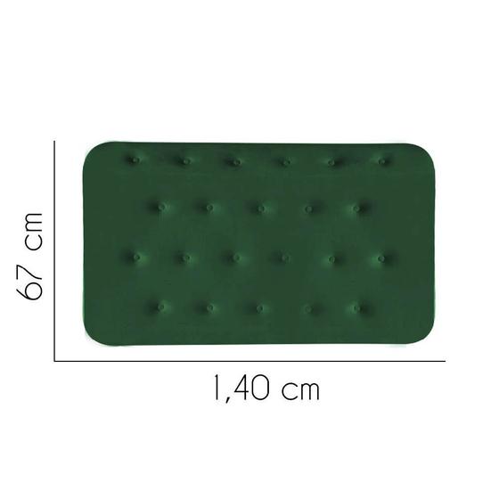 Imagem de Painel Estofada Brenda 140 cm Casal Quarto para Cama Box Suede Verde - KDAcanto Móveis