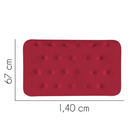 Imagem de Painel Estofada Brenda 140 cm Casal Quarto para Cama Box Suede Vermelho - KDAcanto Móveis