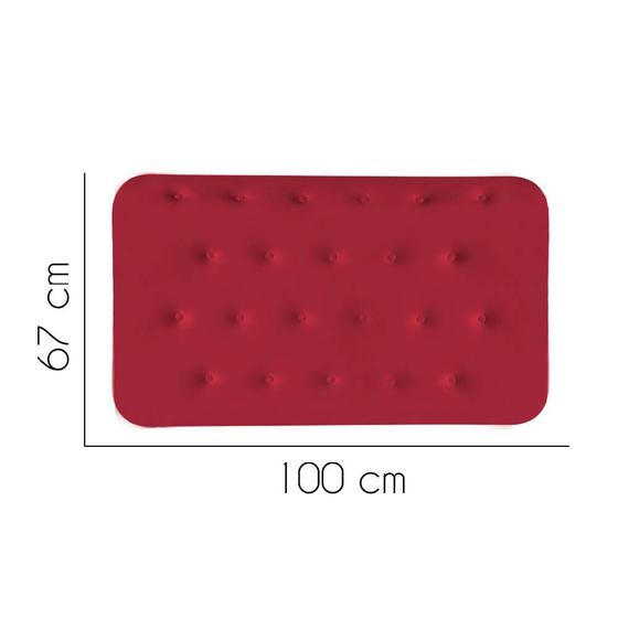 Imagem de Painel Estofada Carla 100 cm Solteiro Quarto para Cama Box material sintético Vermelho - KDAcanto Móveis