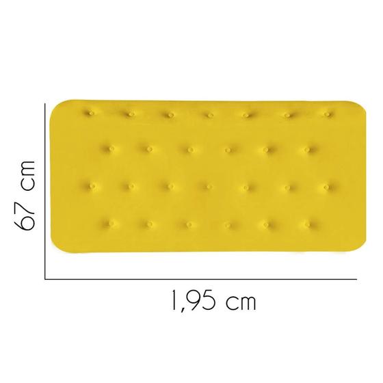 Imagem de Painel Estofada Carla 195 cm King Size Quarto para Cama Box material sintético Amarelo - KDAcanto Móveis