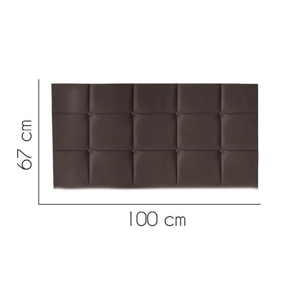 Imagem de Painel Estofada Damares 100 cm Solteiro Quarto para Cama Box Suede Marrom - KDAcanto Móveis