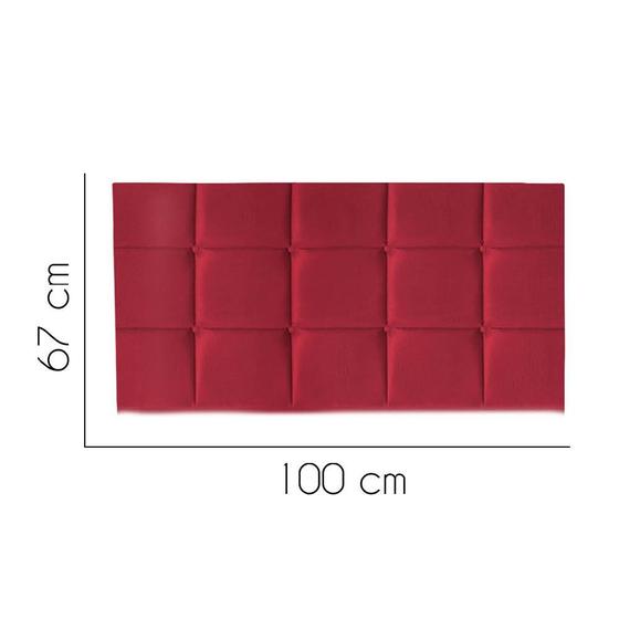 Imagem de Painel Estofada Damares 100 cm Solteiro Quarto para Cama Box Suede Vermelho - KDAcanto Móveis