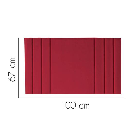 Imagem de Painel Estofada Grécia 100 cm Solteiro Quarto para Cama Box material sintético Vermelho - KDAcanto Móveis