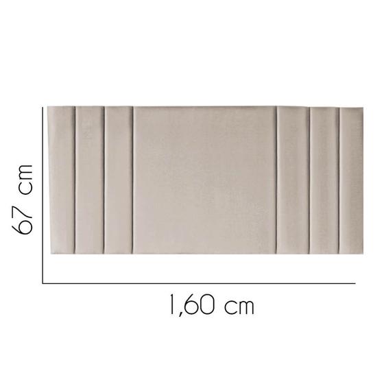 Imagem de Painel Estofada Grécia 160 cm Queen Size Quarto para Cama Box Suede Bege - KDAcanto Móveis