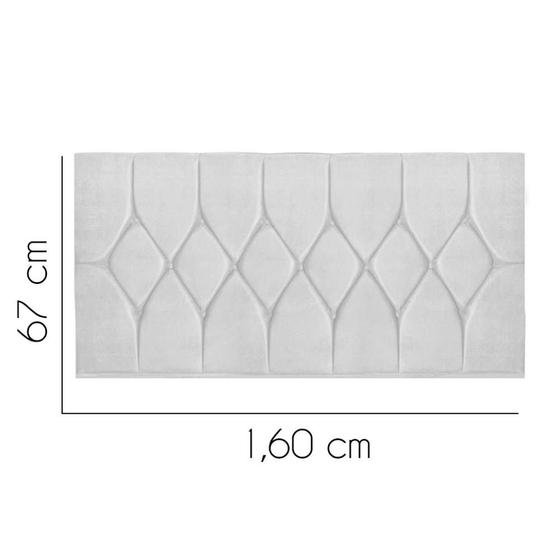 Imagem de Painel Estofada Istambul Capitonê 160 cm Queen Size Quarto para Cama Box material sintético Branco - KDAcanto Móveis