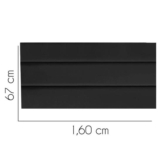 Imagem de Painel Estofada Turim 160 cm Queen Size Quarto para Cama Box material sintético Preto - KDAcanto Móveis