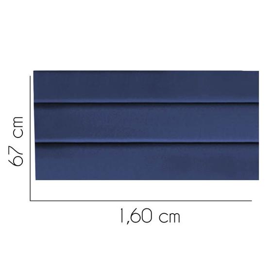 Imagem de Painel Estofada Turim 160 cm Queen Size Quarto para Cama Box Suede Azul Marinho - KDAcanto Móveis