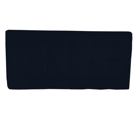 Imagem de Painel Estofado Thaina 195 cm Para Cama Box Quarto King Size MV Estofados Suede Azul Marinho