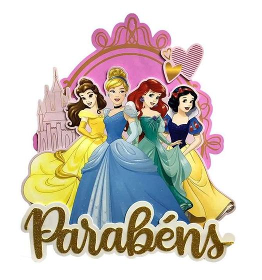Imagem de Painel Festa Princesas Disney 3D em EVA Decoração Aniversário Infantil