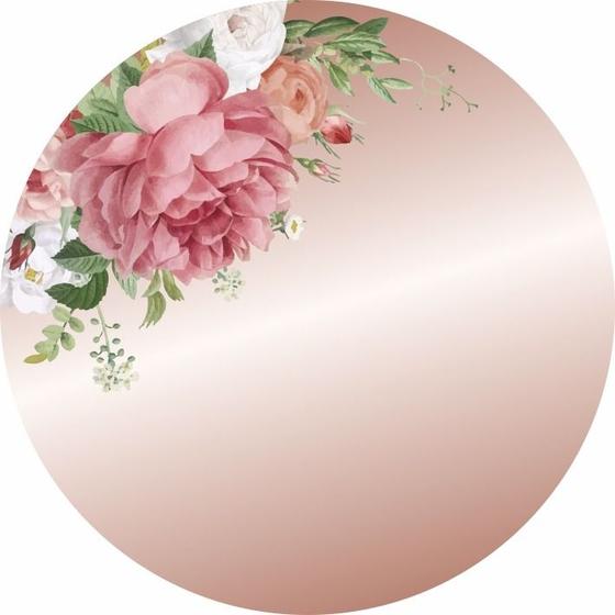 Imagem de Painel Festa Redondo Veste Fácil C/ Elástico 1,50m Flores